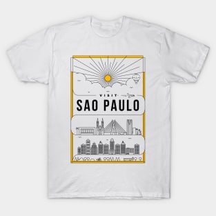 Sao Paulo Minimal Lineal Poster T-Shirt